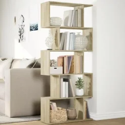 vidaXL - 5-laags Boekenkast voor woonkamers - Sonoma eiken - Hout - 70x24x161 cm