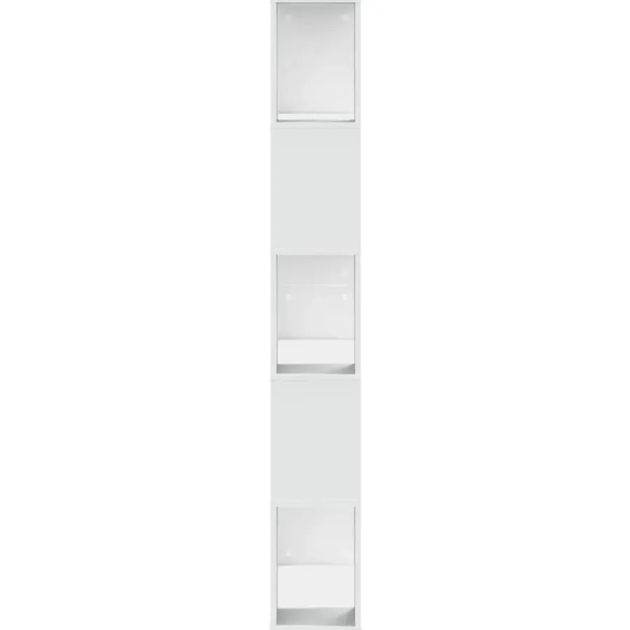 Boekenkasten|Boekenkasten-vidaXL - 5-laags Boekenkast - Wit - Bewerkt hout - 80.5x23.5x162.5 cm