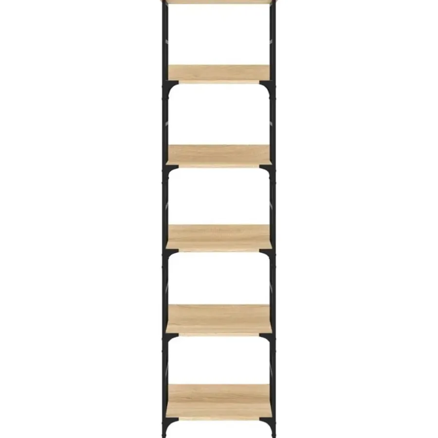 Boekenkasten|Boekenkasten-vidaXL - 5-laags Boekenkast - Sonoma eiken - Bewerkt hout - 50x33x188.5 cm