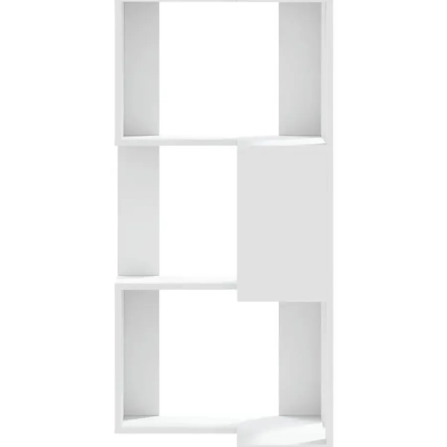 Boekenkasten|Boekenkasten-vidaXL - 3-laags Hoekboekenkast - Wit - Bewerkt hout - 50x50x102 cm