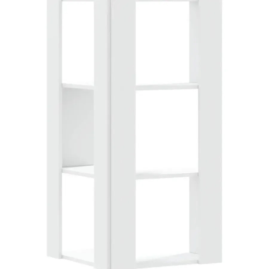 Boekenkasten|Boekenkasten-vidaXL - 3-laags Hoekboekenkast - Wit - Bewerkt hout - 50x50x102 cm