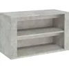 Schoenenkasten-vidaXL - 2-laags Schoenenkast 6 paar - Betongrijs - Bewerkt hout - 75x35x45 cm