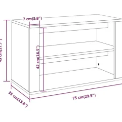 Schoenenkasten-vidaXL - 2-laags Schoenenkast 6 paar - Betongrijs - Bewerkt hout - 75x35x45 cm