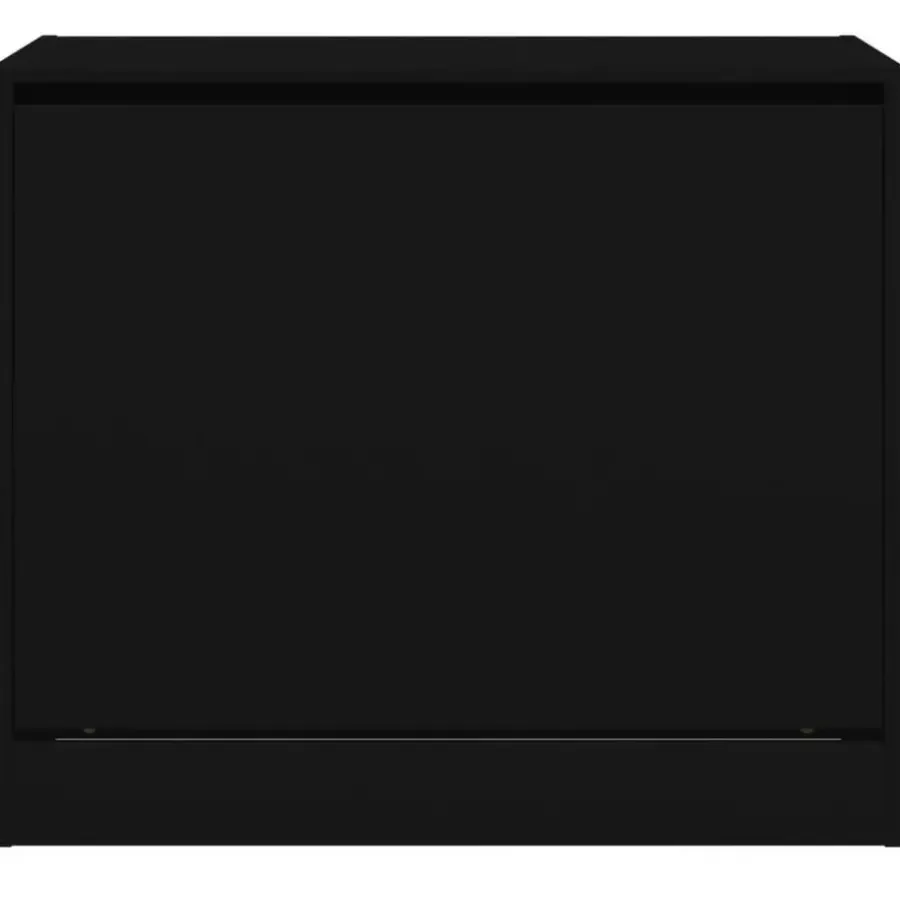 vidaXL - 3-laags Schoenenkast met 1 klep - Zwart - Bewerkt hout - 80x42x69 cm