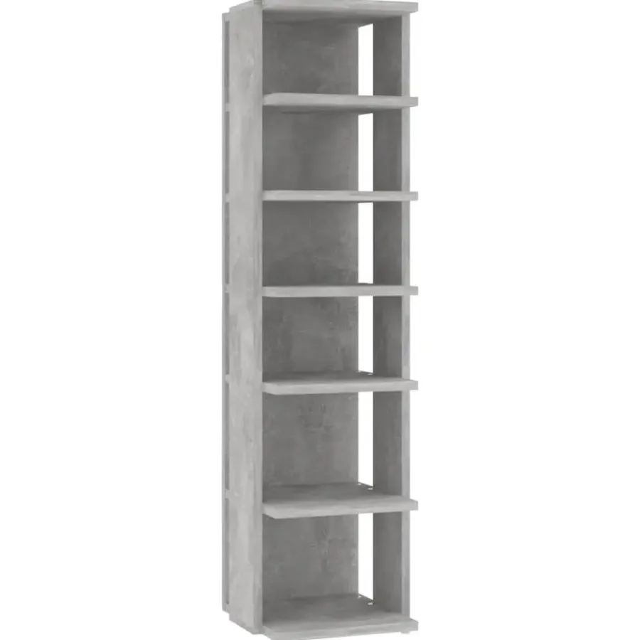 vidaXL - 6-laags Schoenenkast 6 paar - Betongrijs - Hout - 27.5x27x102 cm