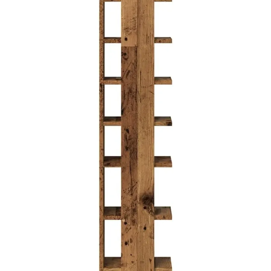 Schoenenkasten-vidaXL - 6-laags Schoenenkast 6 paar - Oud hout - 28x27x102 cm
