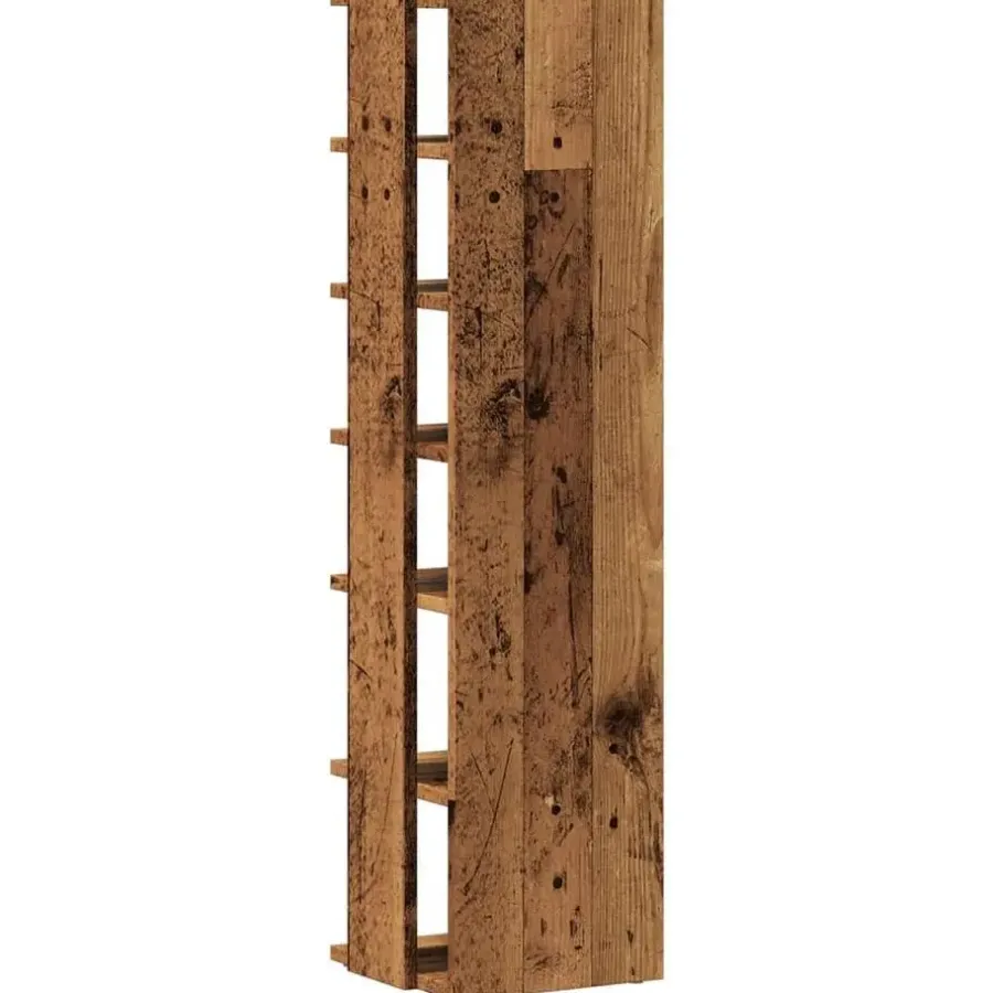 Schoenenkasten-vidaXL - 6-laags Schoenenkast 6 paar - Oud hout - 28x27x102 cm