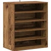 Schoenenkasten-vidaXL - 5-laags Schoenenkast 10 paar - Oud hout - 60x35x70 cm