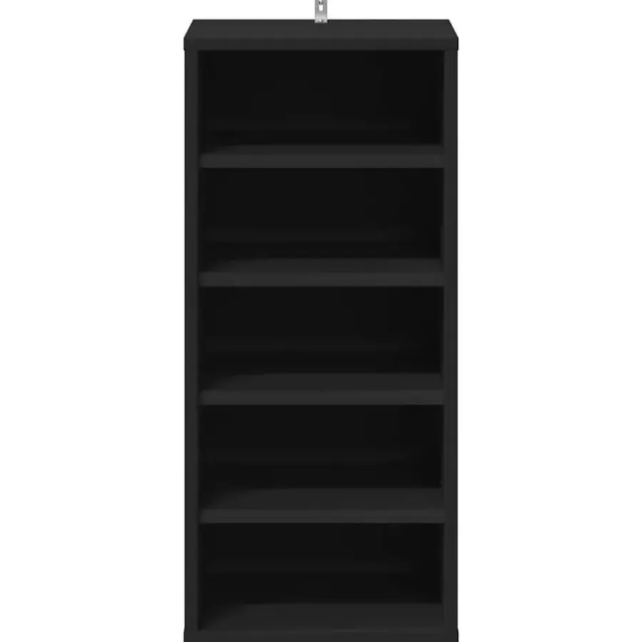 vidaXL - 5-laags Wandschoenenkast 5 paar - Zwart - Bewerkt hout - 31.5x35x70 cm