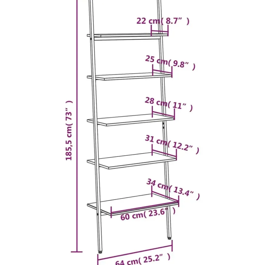 vidaXL - Ladderrek - Bruin - Bewerkt hout