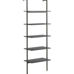 Wandrekken-vidaXL - Ladderrek - Zwart - Bewerkt hout