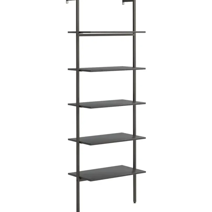 Wandrekken-vidaXL - Ladderrek - Zwart - Bewerkt hout