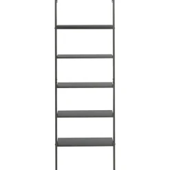 Wandrekken-vidaXL - Ladderrek - Zwart - Bewerkt hout