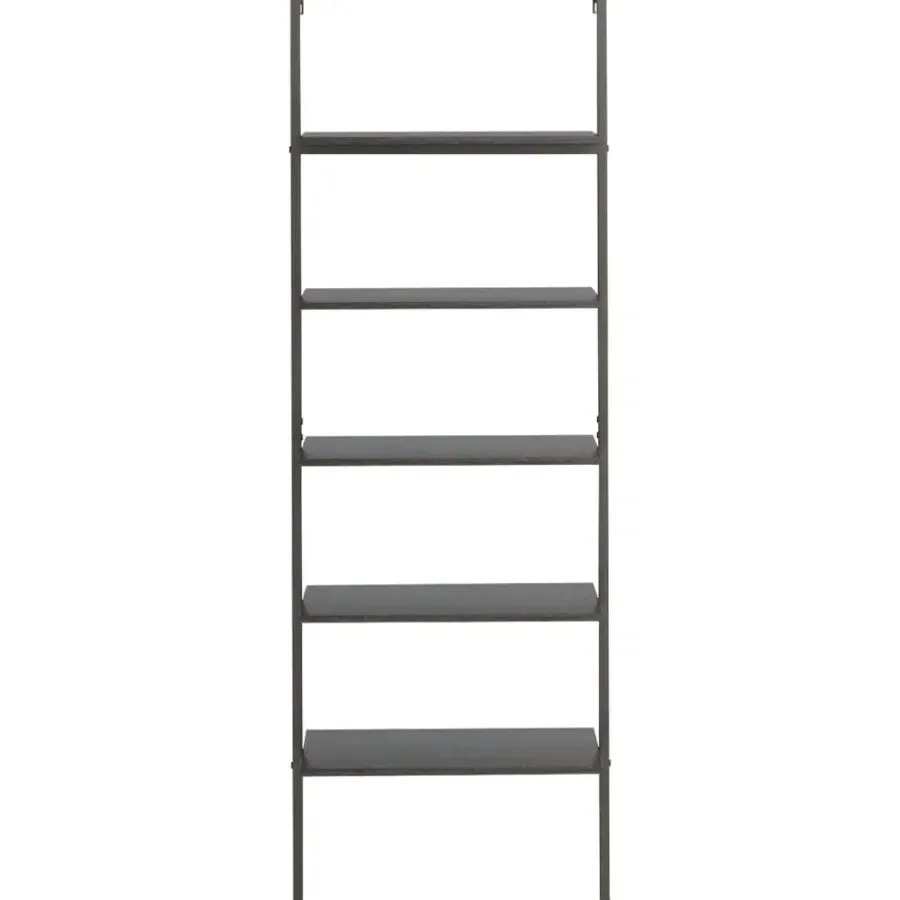 Wandrekken-vidaXL - Ladderrek - Zwart - Bewerkt hout