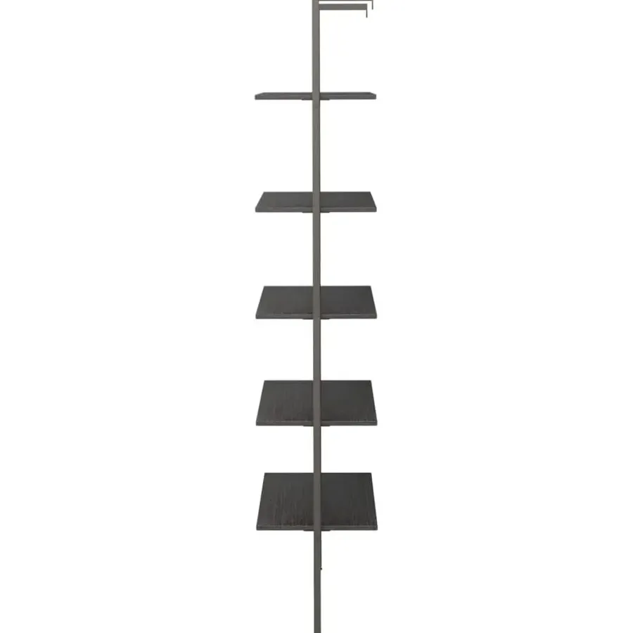 Wandrekken-vidaXL - Ladderrek - Zwart - Bewerkt hout