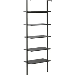 Wandrekken-vidaXL - Ladderrek - Zwart - Bewerkt hout