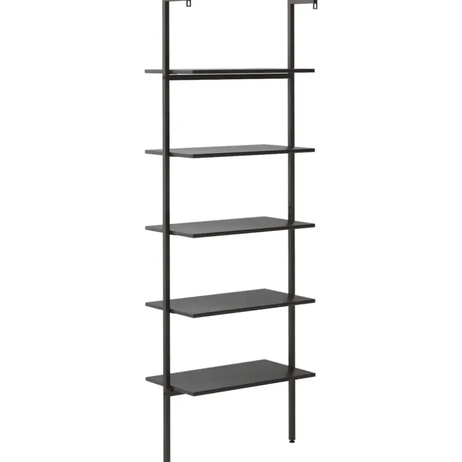 Wandrekken-vidaXL - Ladderrek - Zwart - Bewerkt hout