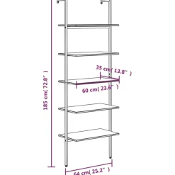 Wandrekken-vidaXL - Ladderrek - Zwart - Bewerkt hout
