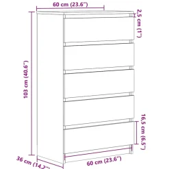 vidaXL - Ladekast - Bruin - Bewerkt hout