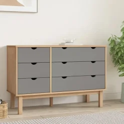 Ladekasten|Ladekasten-vidaXL - Ladekast - Grijs - Grenenhout