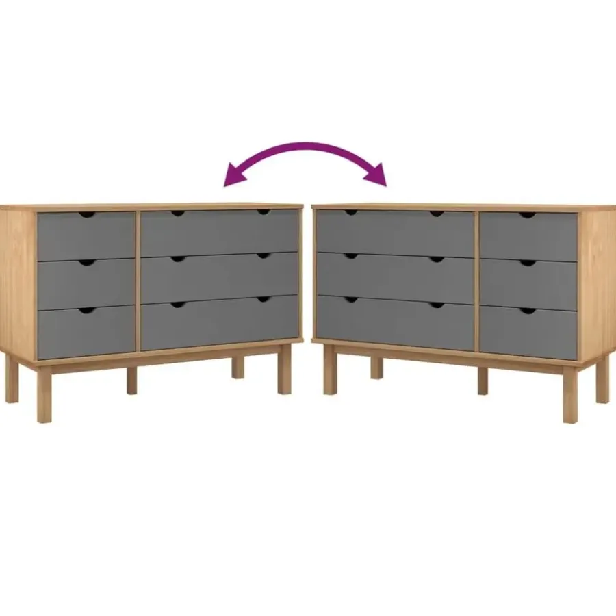 Ladekasten|Ladekasten-vidaXL - Ladekast - Grijs - Grenenhout