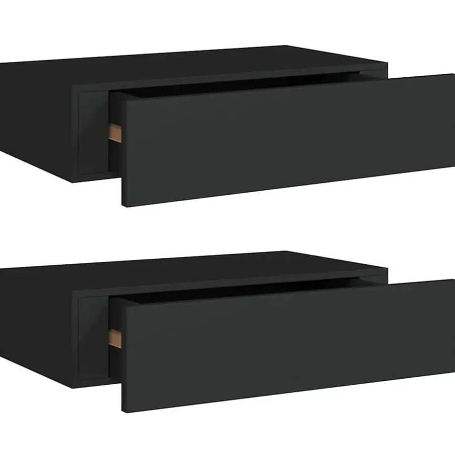 Wandrekken-vidaXL - Ladeschap - Zwart - MDF
