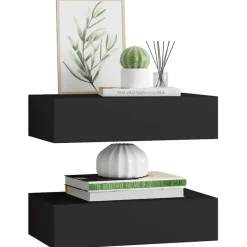 Wandrekken-vidaXL - Ladeschap - Zwart - MDF