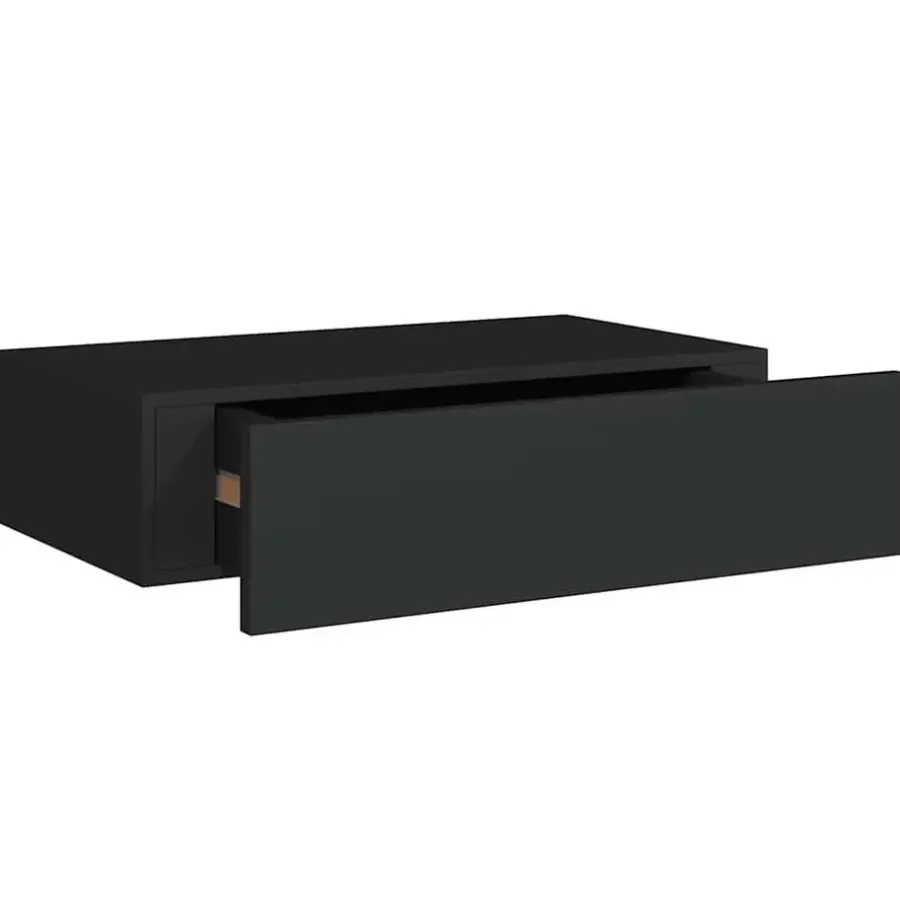 Wandrekken-vidaXL - Ladeschap - Zwart - MDF