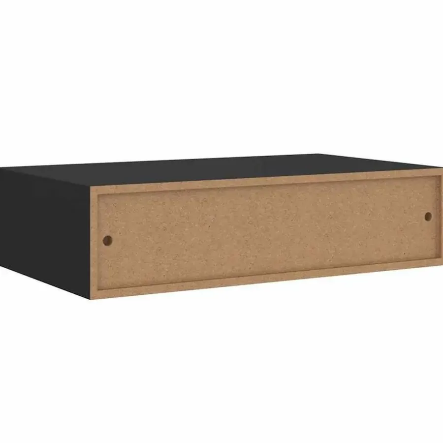 Wandrekken-vidaXL - Ladeschap - Zwart - MDF