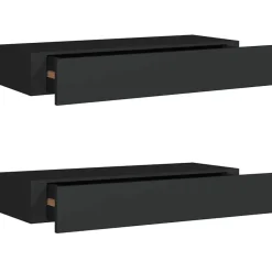 Wandrekken-vidaXL - Ladeschap - Zwart - MDF