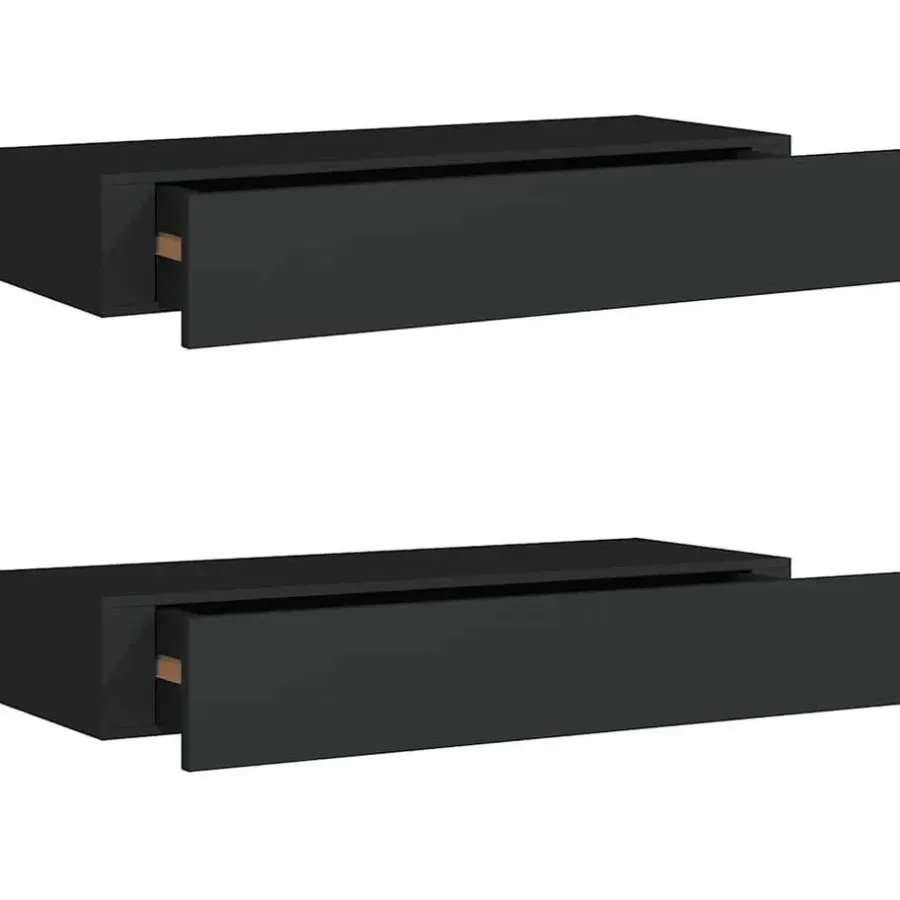 Wandrekken-vidaXL - Ladeschap - Zwart - MDF