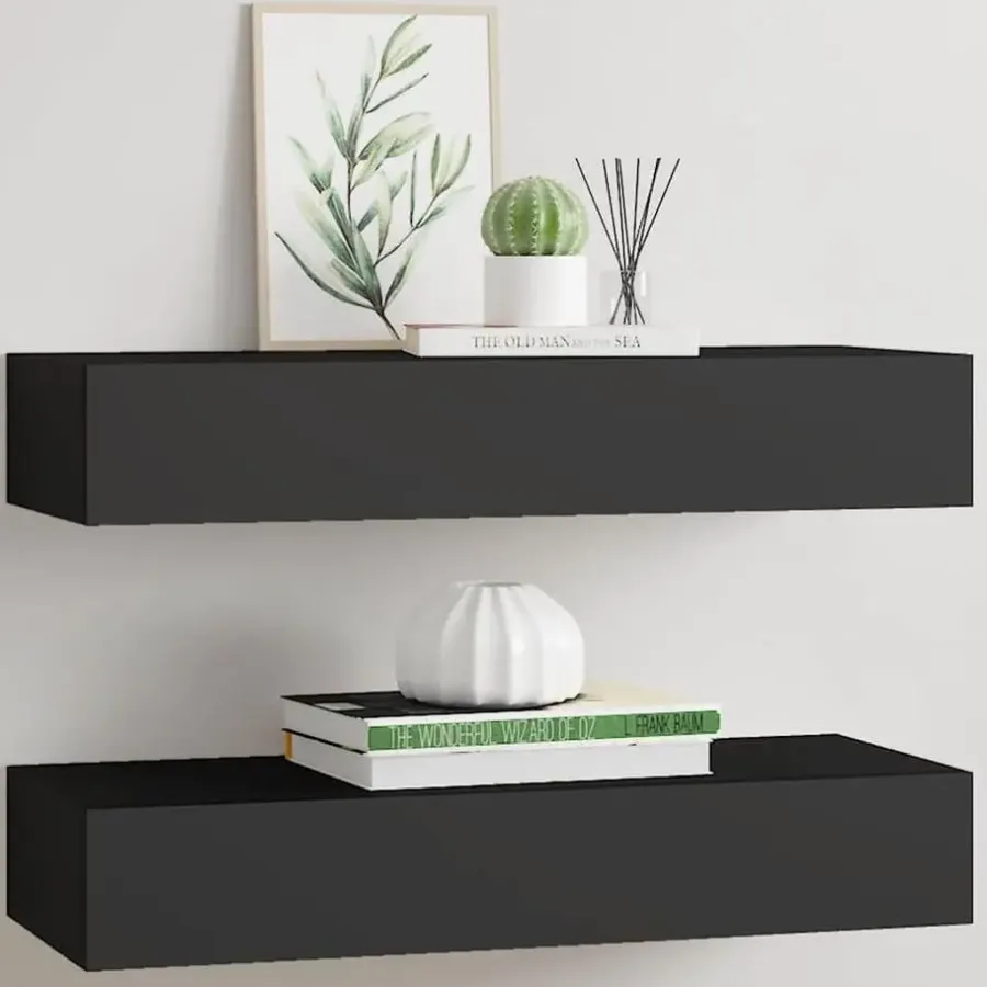 Wandrekken-vidaXL - Ladeschap - Zwart - MDF