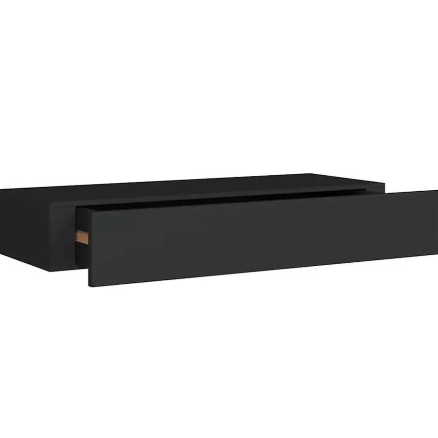 Wandrekken-vidaXL - Ladeschap - Zwart - MDF