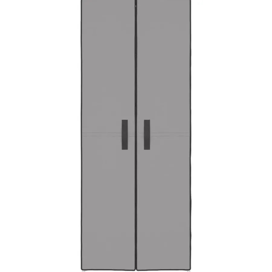 vidaXL - 10-lagen Schoenenkast met 2 deuren - Grijs - Stof - 60x30x166 cm