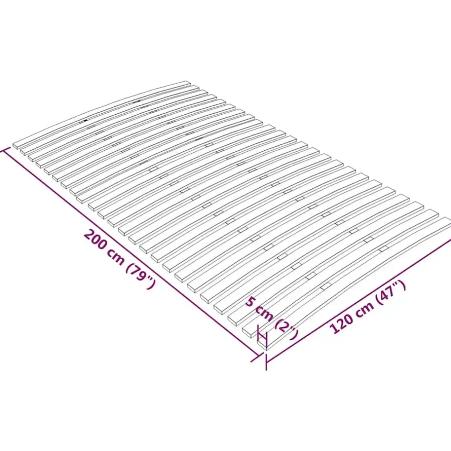Lattenbodems-vidaXL - Lattenbodem - Bruin - Hout - 120 x 200 cm