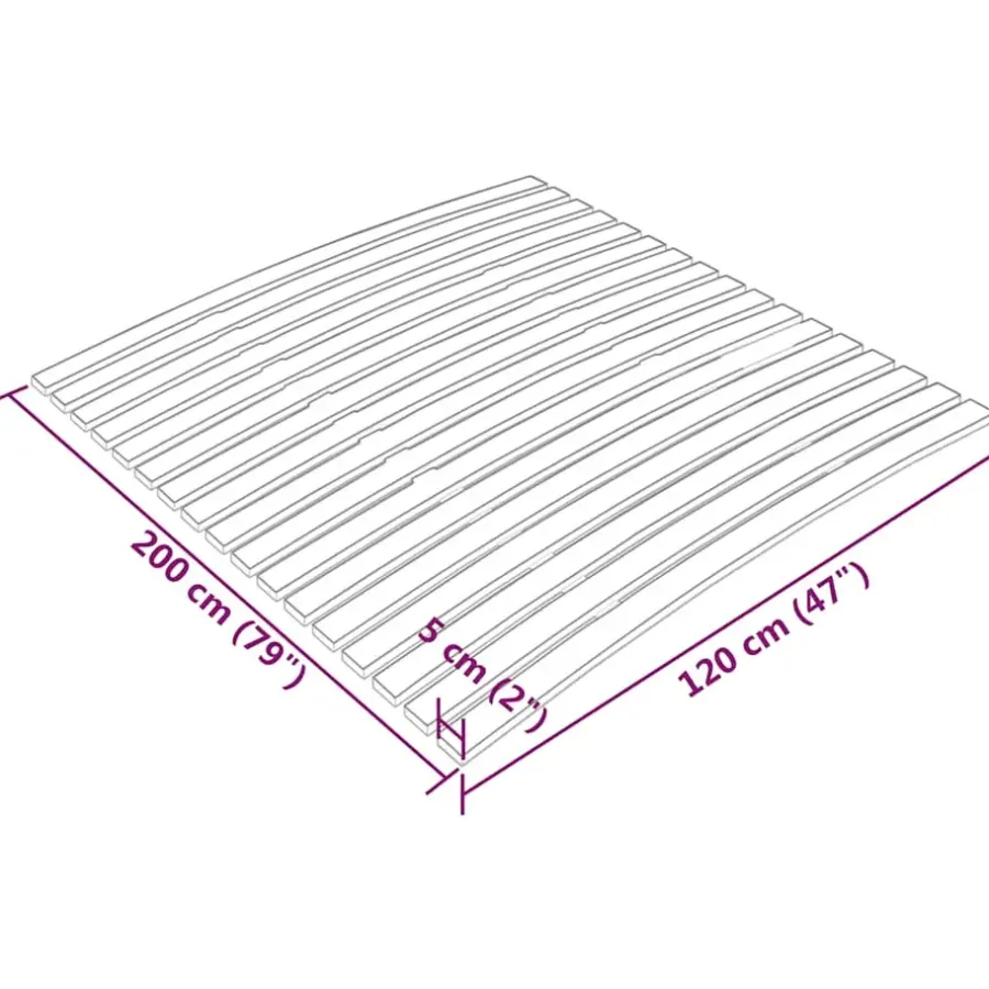 Lattenbodems-vidaXL - Lattenbodem - Bruin - Hout - 120 x 200 cm
