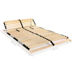 vidaXL - Lattenbodem - Bruin - Hout - 140 x 200 cm