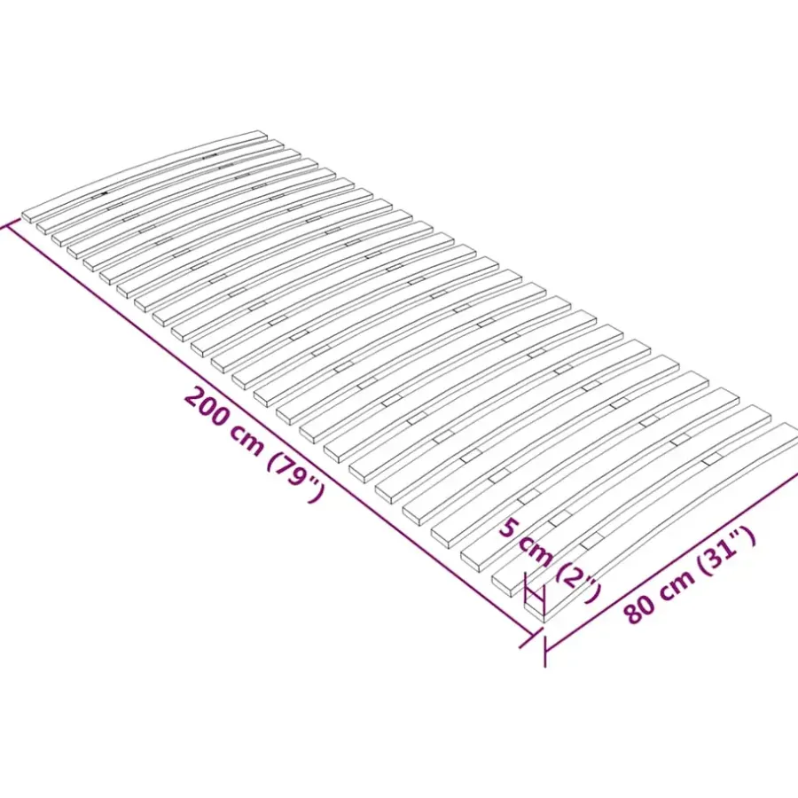 Lattenbodems-vidaXL - Lattenbodem - Bruin - Hout - 80 x 200 cm