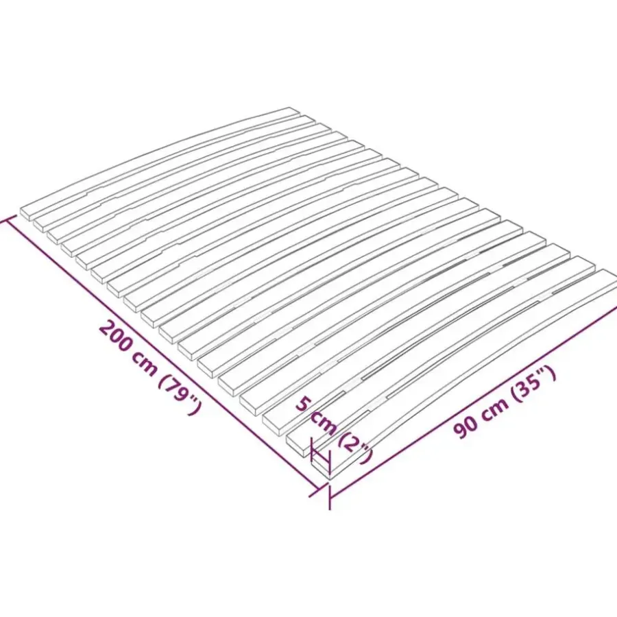 Lattenbodems-vidaXL - Lattenbodem met 17 latten - Bruin - Hout - 90 x 200 cm