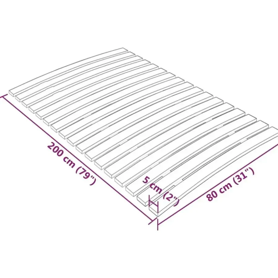 Lattenbodems-vidaXL - Lattenbodem met 17 latten - Bruin - Hout - 80 x 200 cm