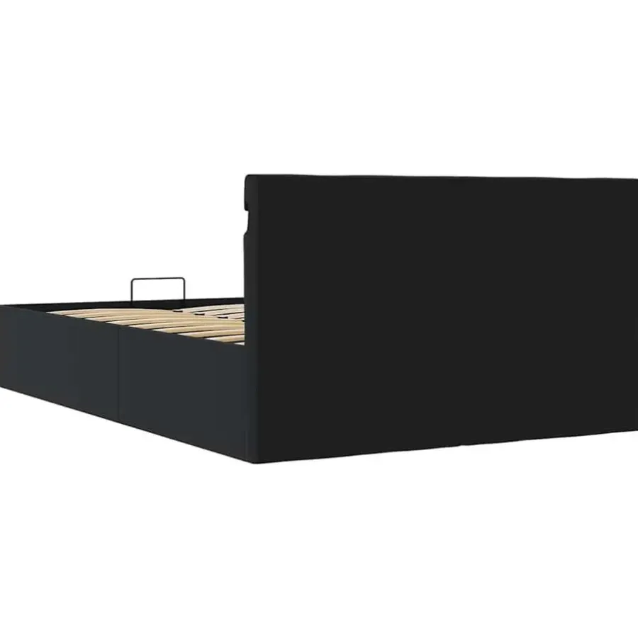 Twijfelaars-vidaXL - LED Bed frame met opbergruimte - Zwart - Kunstleer - 140x200 cm