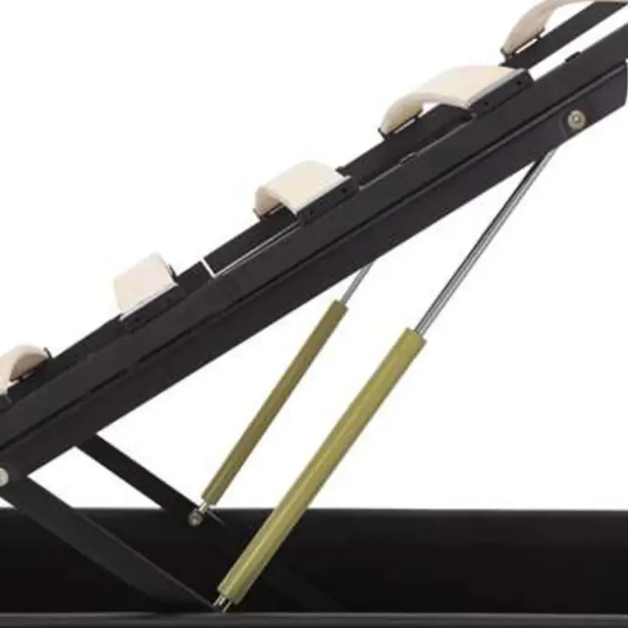 1-Persoons Bedden-vidaXL - LED bed met opbergruimte - Hydraulisch - Zwart - Kunstleer - 90x200 cm