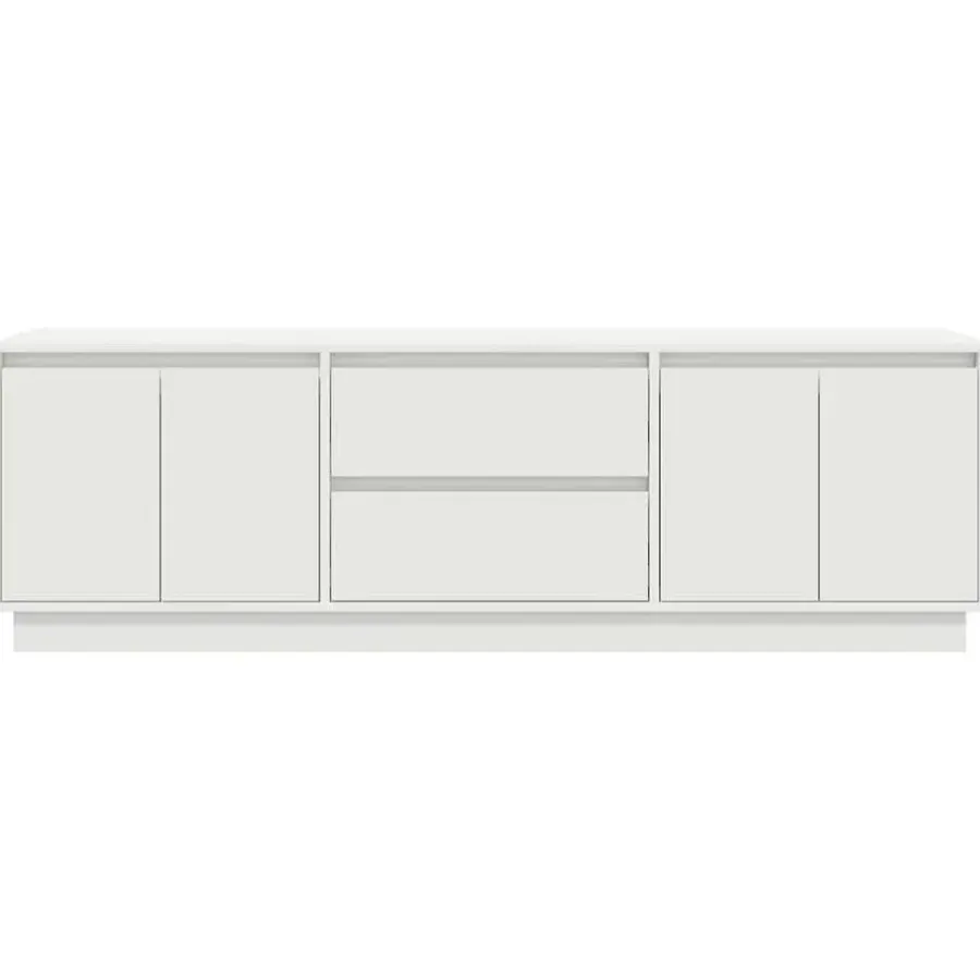 vidaXL - LED TV-meubel met 2 lades en 4 deuren - Wit - Hout - 160.5x41x50 cm