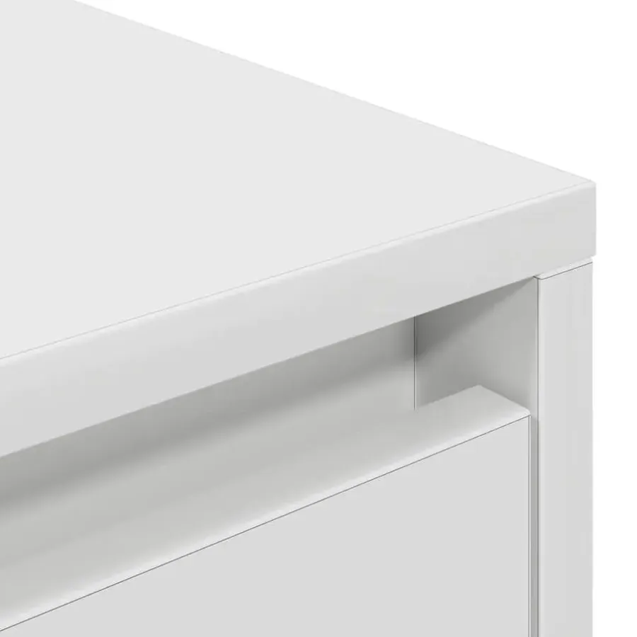vidaXL - LED TV-meubel met 2 lades en 4 deuren - Wit - Hout - 160.5x41x50 cm