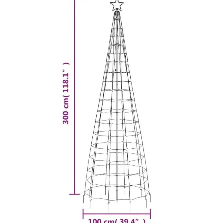 vidaXL - Led-kerstboom - Blauw - 300 cm