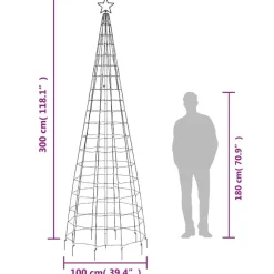 vidaXL - Led-kerstboom - Blauw - 300 cm