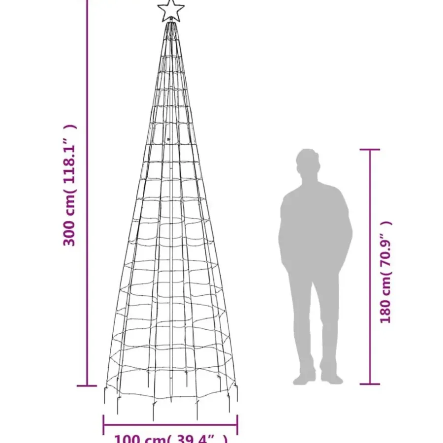 vidaXL - Led-kerstboom - Blauw - 300 cm