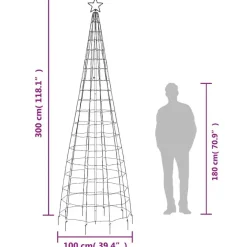 vidaXL - Led-kerstboom - Multikleur - 300 cm