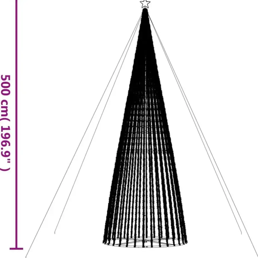 Kerstverlichting-vidaXL - Led-kerstboom - Warmwit - 500 cm