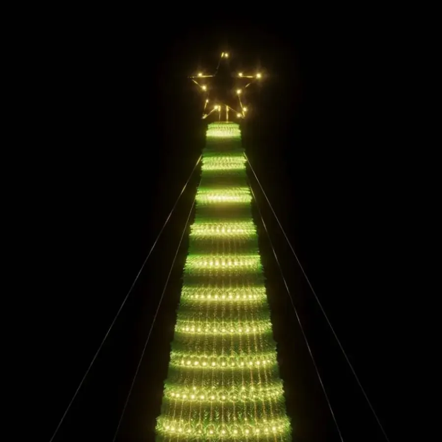 Kerstverlichting-vidaXL - Led-kerstboom - Warmwit - 500 cm